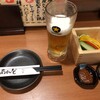 Nikomi Kushiya Ando - 生ビールとお通しの生野菜
