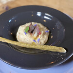 Aso うぶやま キュッフェ - 焼き玉葱と大豆の食べるスープ〜エゴマのグリッシーニ