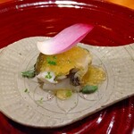 御料理 古川 - ずいの実、ずいき、わかめ、あわび、酢のジュレ