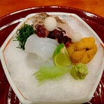 御料理 古川 - 糸島の天然鯛、唐津の赤雲丹、長崎のアオリイカ