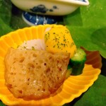 御料理 古川 - 蛸、はなまるキュウリ、麩、黄身酢