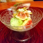 御料理 古川 - とよみついちじく、毛がに、茄子、里芋