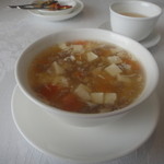 和牛挽き肉とトマトのとろみスープ