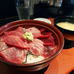 おいで家 - 生本まぐろと生インドマグロ食べ比べ丼