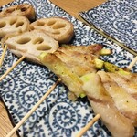 うず巻 - れんこん豚串、アスパラ豚串