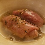 日本料理 晴山 - 佐賀牛のザブトン万願寺トウガラシ焼きナス