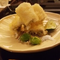 日本料理 晴山 - 対馬の穴子の天ぷら
