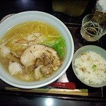 麺処 銀笹 - 塩ラーメン（大）＋鯛めし（半）　〆て1,050円