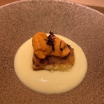 割烹 一楓 - トウモロコシの天ぷら　雲丹