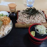 げたや蕎麦 - 天丼セットご飯蕎麦大盛り
