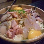 Okonomiyaki monjayaki kitampopo - お好み焼き（デラックス天）
