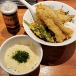麺屋 六感堂 - ミニ麦とろ丼＋穴子の山椒ブラック和えそば