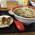 Ajiyoshi - 醤油もやし630円+餃子3個220円