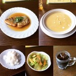 サン・シェード - 料理写真:【Aランチ】ポークソテ・ジンジャーソース(ライス・コーンスープ・サラダ・ドリンク付) ¥820-