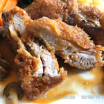 Homer - ヒレカツ断面 柔らかい一口サイズ （自分の手元ナイフで切ったので美しくないですが…）