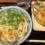 丸亀製麺 - かけ・大盛り、イワシ天、トリ天