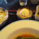 Noukaresutorammadakisuta - サラダ、おからのポテサラ風、油揚げと夕顔炒め物！