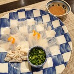 禅紫 - 皮はぎ薄造りきもポン酢