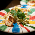 生ハムとワインのお店 piglet - 大赤海老を使ったレモンクリームソース 　自家製生パスタ”シャラテッリ”和え