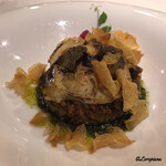 カーサ・デル・チーボ - 鮑と鮑の肝のRiso al salto