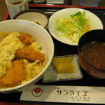 洋食サンライズ - かつ玉丼セット　６５０円