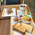 Top's KEY'S CAFE - アイスティR352円、トーストモーニング110円、チョコレートケーキ528円