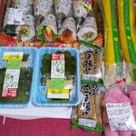 ベイシア - 手巻き寿司、わらび餅、野菜さつま揚げ、沢庵、すあま