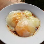 YY Kafei Dian - カヤトーストに欠かせない相棒、トロトロ半熟の温泉卵1人前（卵2個）S＄1.50