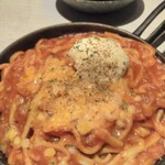 Yokohamagadenfamu - 粗挽き肉とクリームチーズのトマトパスタ