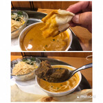 ジョティ - ナンを毟にカレーをつけて
マトン肉は４切れ