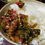 九州居酒屋かてて 虎ノ門店 - 高菜漬けオンザライス