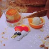 sui-tsusumairu - プリンアラモード(単品￥880、ドリンク込+￥300)。
                恥ずかしながら飴細工は食べるまでどんなものかわかりませんでしたw