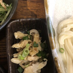 ご馳走うどん おしどり - 鶏皮の湯引きポン酢？