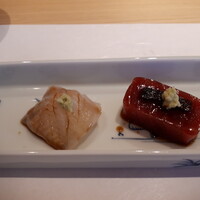 割烹 柚葉 - ヒラメの昆布締めと本鮪