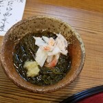 たけし家 - 蟹もずく酢。もずくは佐渡産