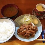 松竹 - 日替りランチ・豚しょうが焼き定食750円（税込み）