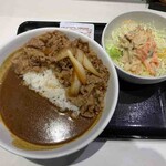Yoshinoya - 肉だく牛カレー、ごぼうサラダ