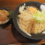客野製麺所 - 冷やしぶっかけ750円+味玉100円＋ミニパーコー丼250円