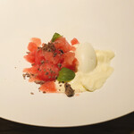 フロレゾン - 山県産スイカ　ブランマンジュ　パンナコッタ　フランスゲランド産塩のアイス