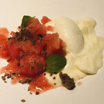 フロレゾン - 山県産スイカ　ブランマンジュ　パンナコッタ　フランスゲランド産塩のアイス