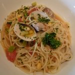 伊太利家 - 岩槻ねぎとハマグリと菜の花のパスタ