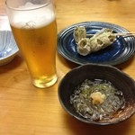 お通しのもずく寒天、フジツボ