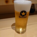 Miyagino Sakana To Akazu No Osushi Sakanaga Sakana - 黒ラベル(グラスビール)550円