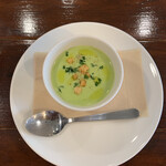 トラム - グリンピースとミントのクリーム冷製スープ