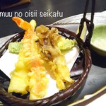 北璃宮 - 蟹と野菜の天ぷら