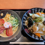 栄盛 - 冷麺セット（冷やし中華　胡麻ダレ＋中華丼）