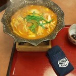 ばんどう太郎 - カレー風味の｢トマトみそ煮込みうどん｣￥1290税別(R2.8.11撮影)