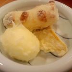 半熟玉子とちくわのてんぷら￥３００