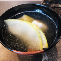 よし澤 - クエのお椀　長茄子　冬瓜　本枯れ節と鮪節の出汁