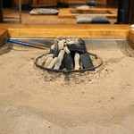 柳家 - 2012.6 囲炉裏に炭火が足されていきます